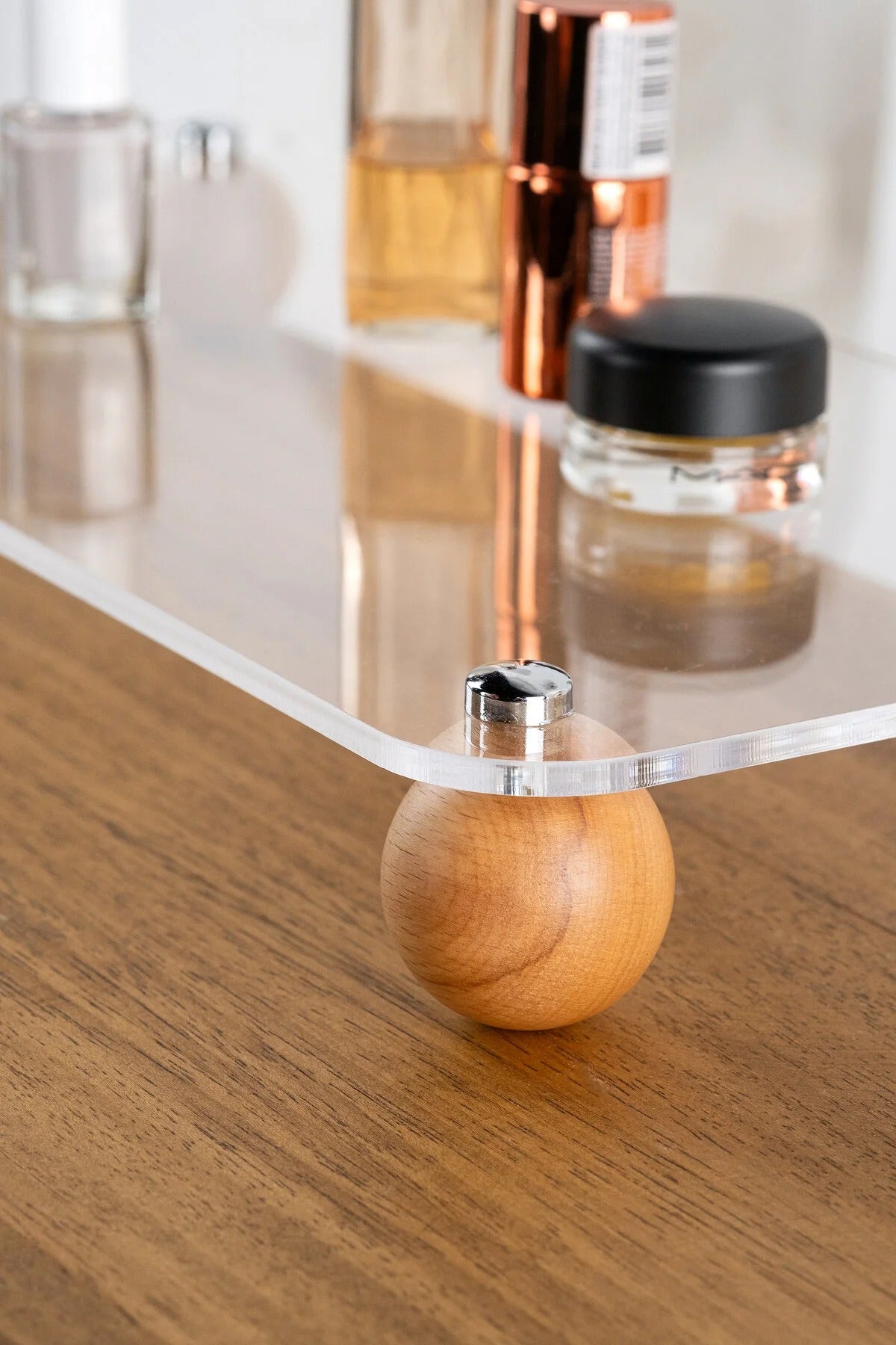 Ahşap Top Ayaklı Pinterest Şeffaf Organizer Düzenleyici Stant Büyükdörtgenplex