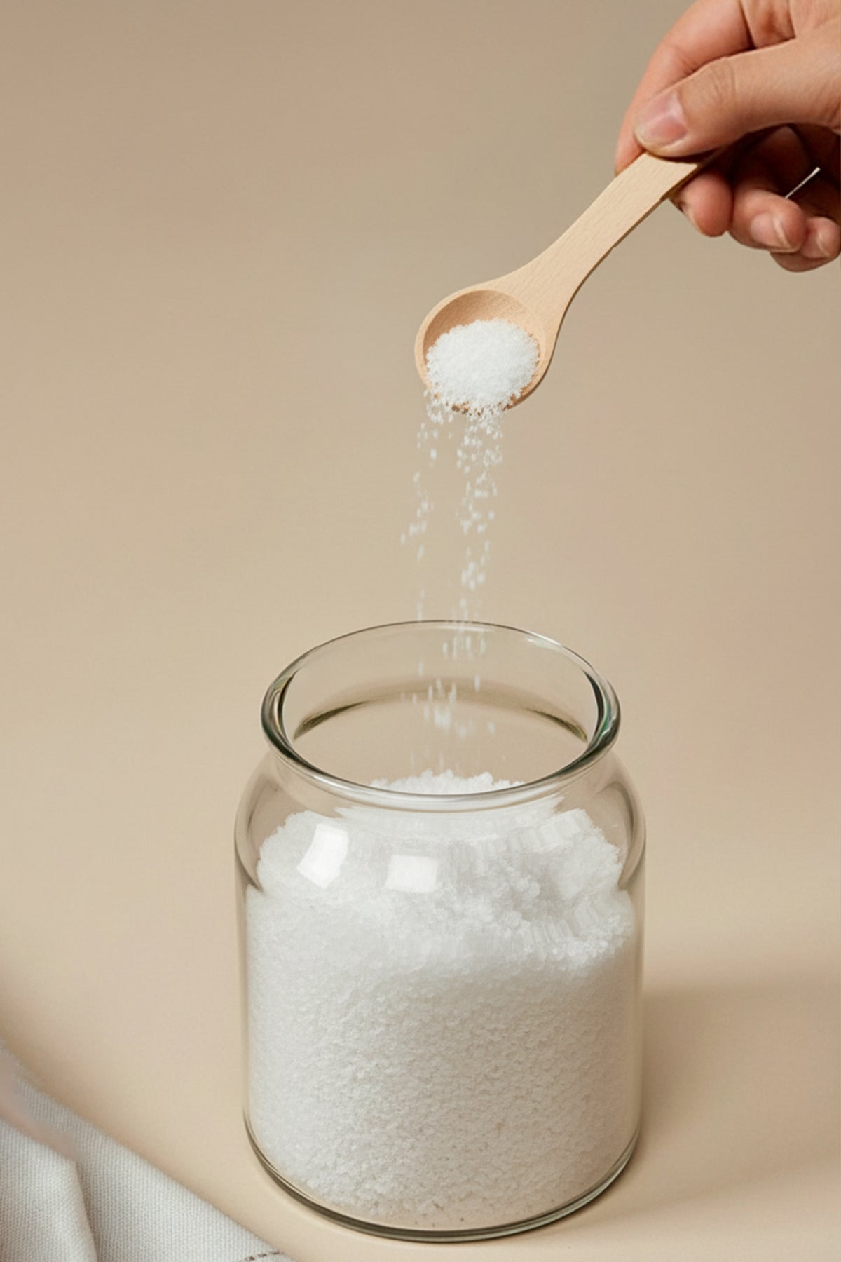 Doğal Kapaklı 3’lü Şeffaf Cam Baharatlık Seti (Açık Renk Ahşap Standlı) / 250 ml