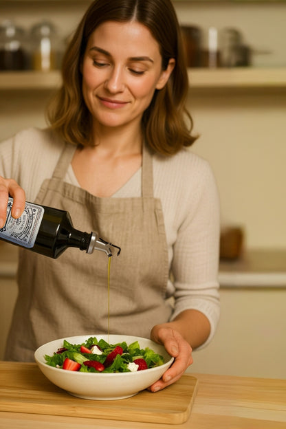 Siyah İtalyan Cam 750 ml 2'li Yağdanlık Seti - Ahşap Standlı -Damlatmaz Kapaklı Zeytinyağı Sıvıyağ