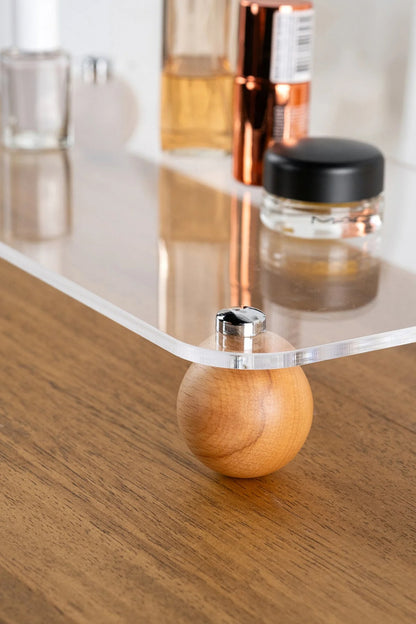 Ahşap Top Ayaklı Pinterest Şeffaf Organizer Düzenleyici Stant Büyükdörtgenplex