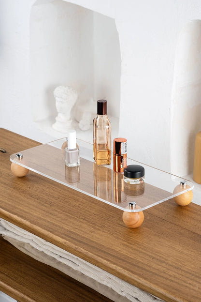 Ahşap Top Ayaklı Pinterest Şeffaf Organizer Düzenleyici Stant Büyükdörtgenplex