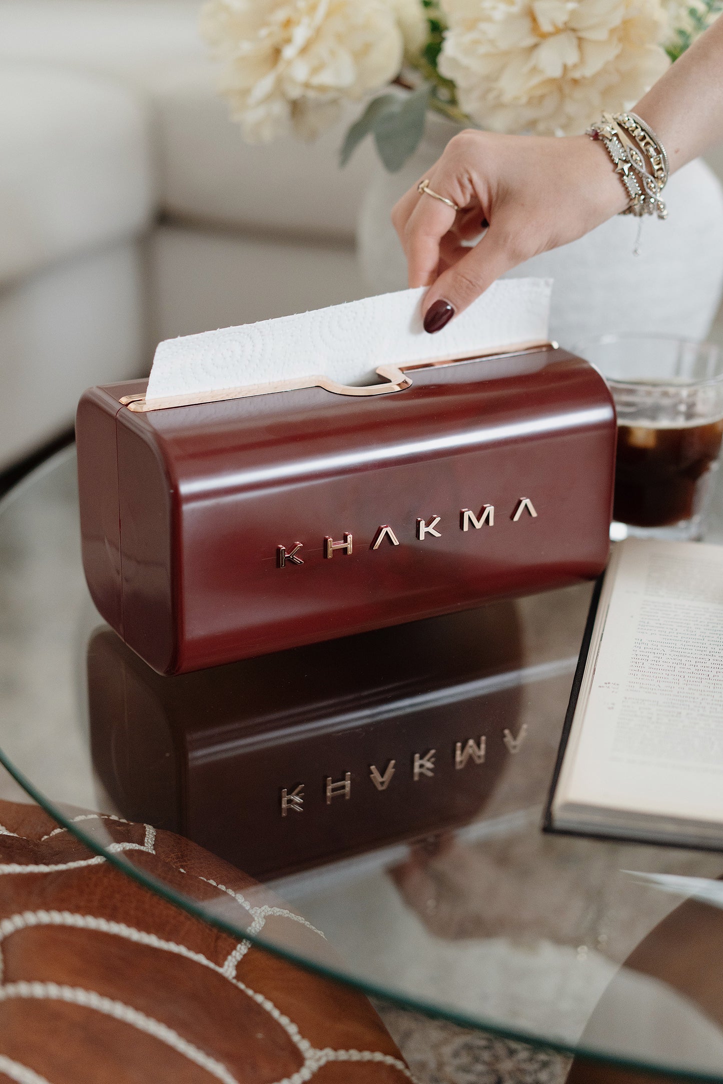 Maroon Kağıt Havlu Tutucu & Peçetelik – Şık Tasarımlı Dekoratif  Fonksiyonel Peçetelik