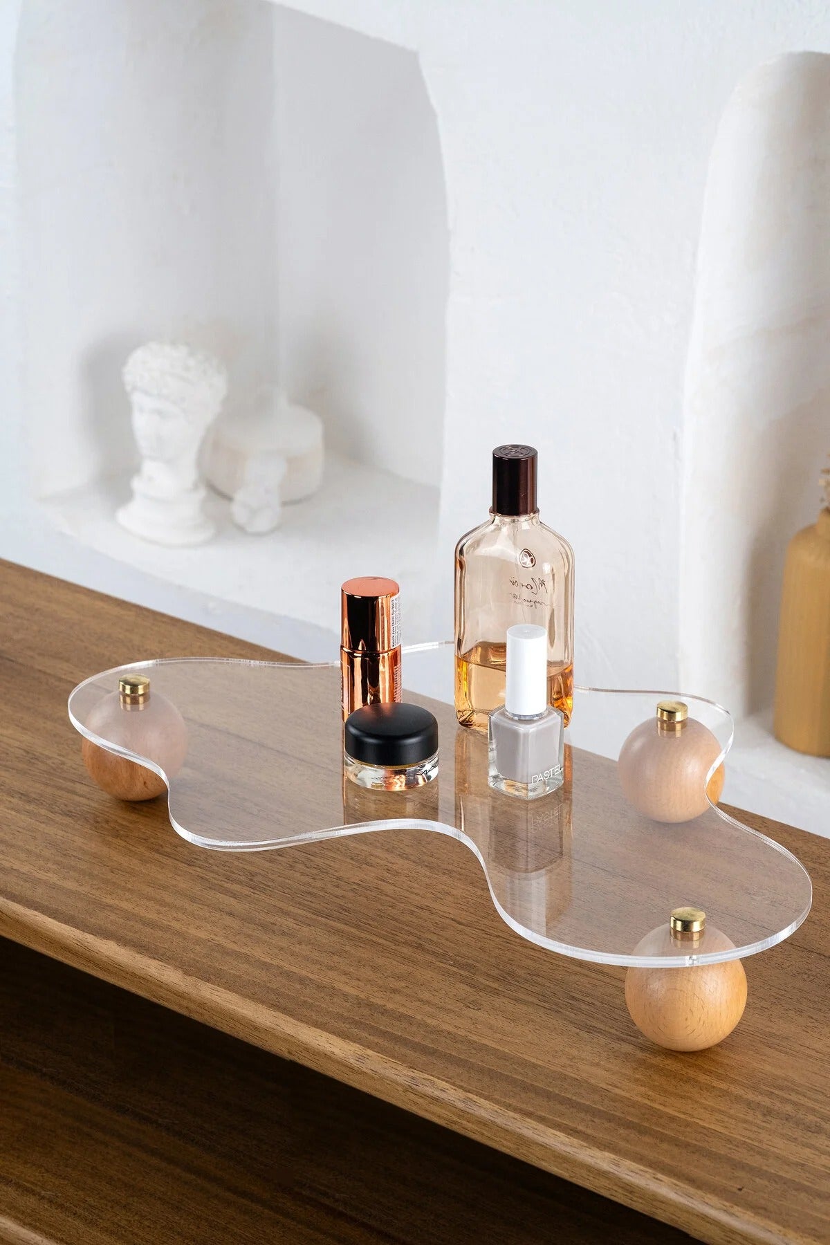 Ahşap Top Ayaklı Pinterest Şeffaf Organizer Düzenleyici Stant Modernplex