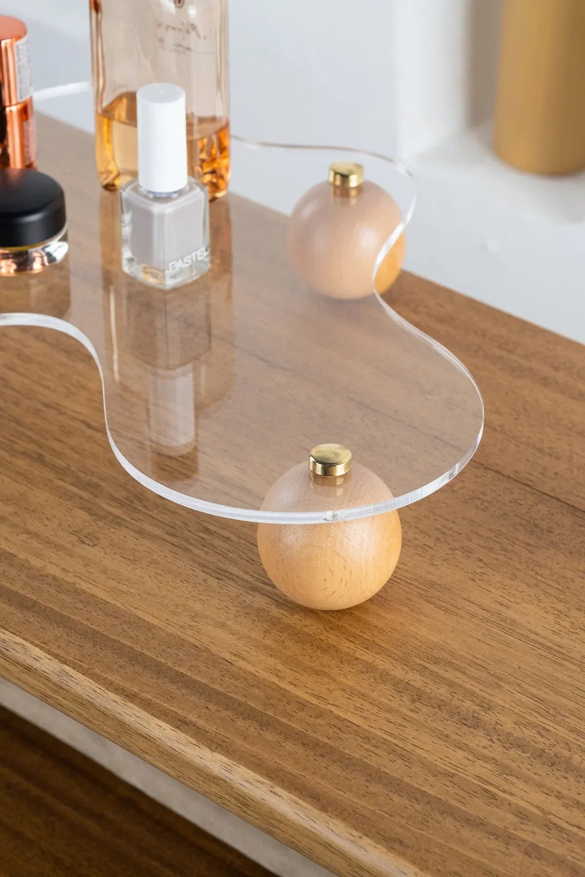 Ahşap Top Ayaklı Pinterest Şeffaf Organizer Düzenleyici Stant Modernplex