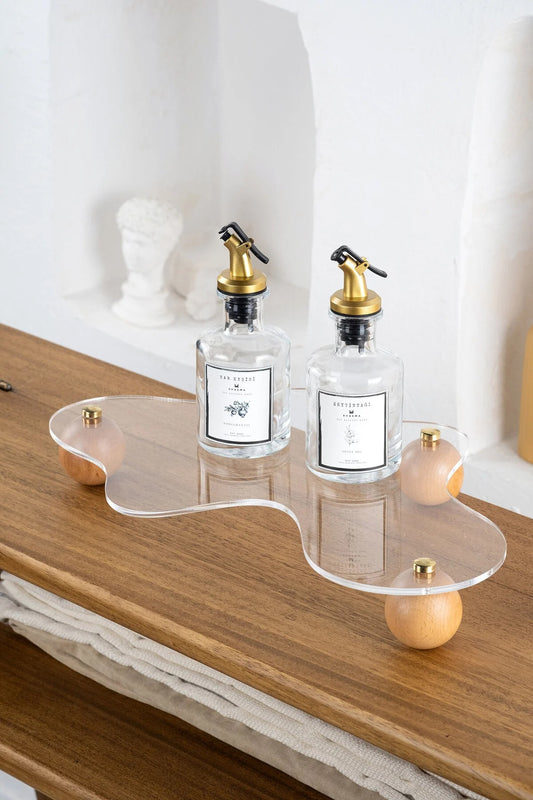 Ahşap Top Ayaklı Pinterest Şeffaf Organizer Düzenleyici Stant Modernplex