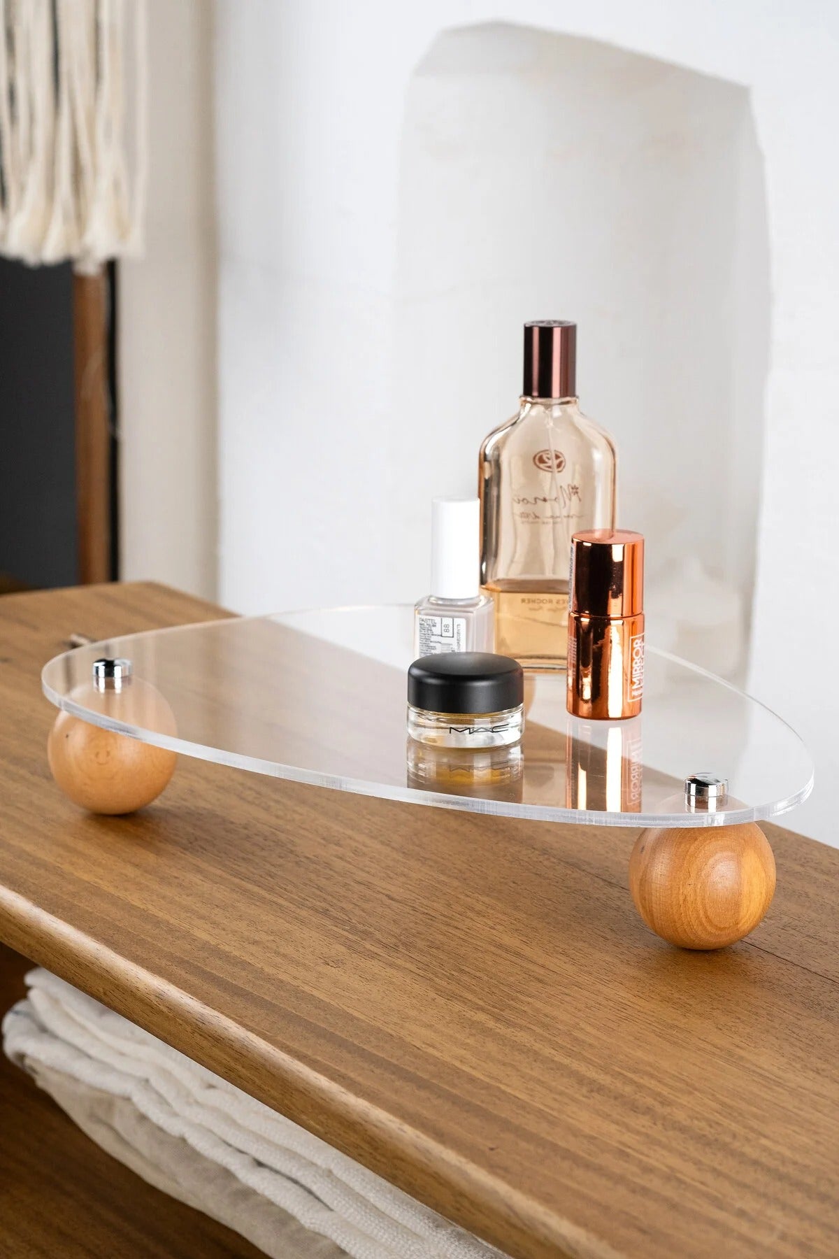 Ahşap Top Ayaklı Pinterest Şeffaf Organizer Düzenleyici Stant OVALÜÇGENPLEX