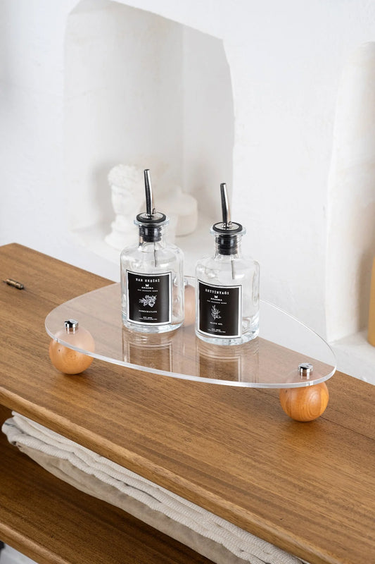 Ahşap Top Ayaklı Pinterest Şeffaf Organizer Düzenleyici Stant OVALÜÇGENPLEX