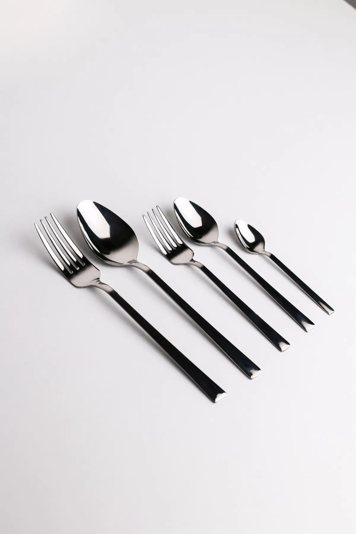 12 Kişilik 60 Parça Pırlanta Çelik Çatal Kaşık Seti PIR5Lİ12K60P