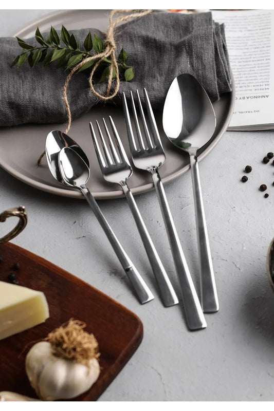 12 Kişilik 60 Parça Pırlanta Çelik Çatal Kaşık Seti PIR5Lİ12K60P