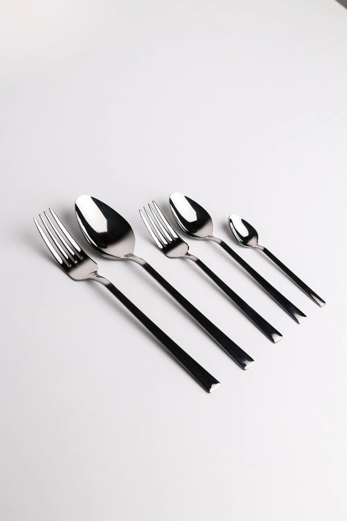 6 Kişilik 30 Parça Pırlanta Çelik Çatal Kaşık Seti PIR5Lİ6K30P