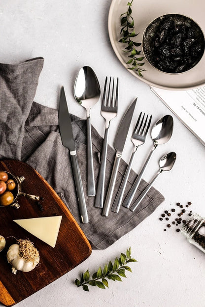 12 Kişilik 84 Parça Pırlanta Çelik Çatal Kaşık Bıçak Seti Pır7li12k84p