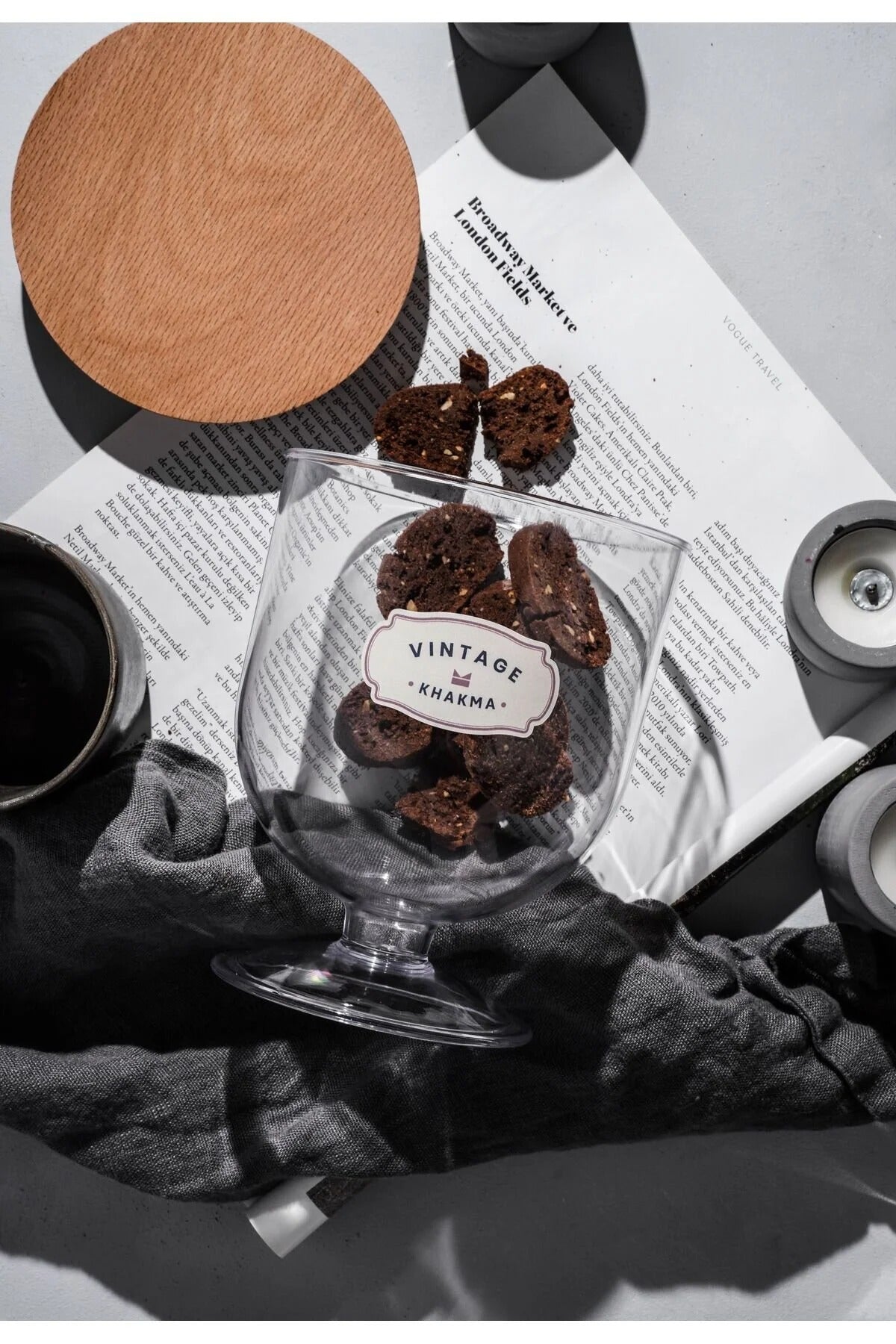 DEKORATİF VAKUM-AHŞAP KAPAKLI MİKA 0,8lt MISIR GEVREĞİ-YULAF-KURABİYE-KURUYEMİŞ SAKLAMA KABI