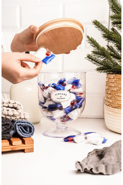 DEKORATİF 3 ADET VAKUM-AHŞAP KAPAKLI MİKA 1,5lt MISIR GEVREĞİ-YULAF-KURABİYE-KURUYEMİŞ SAKLAMA KABI