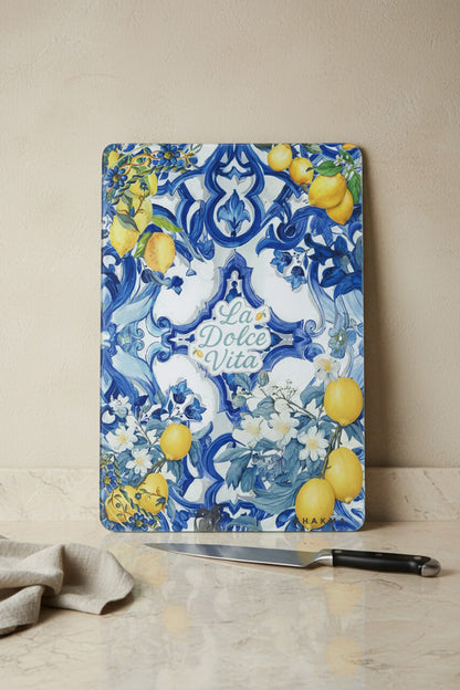 Temperli Cam Kesme Tahtası – 25x35 cm İtalyan Seramik Desenli