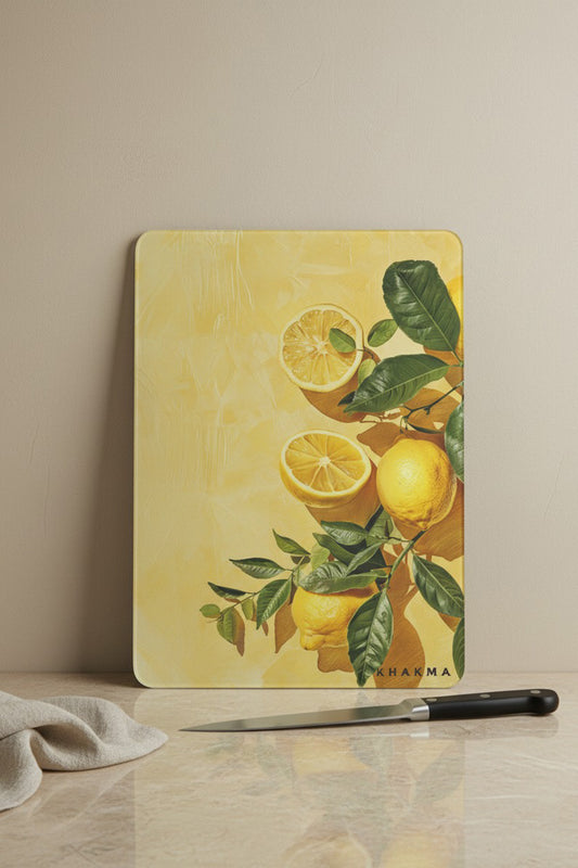 LemonArt Cam Kesme Tahtası – 25x35 cm | Temperli Cam
