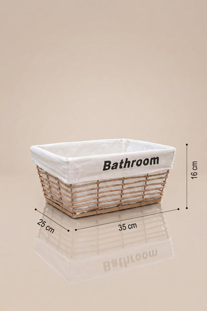 Bej orta boy hasır sepet ölçüleri: 35 x 25 cm, 16 cm yükseklik