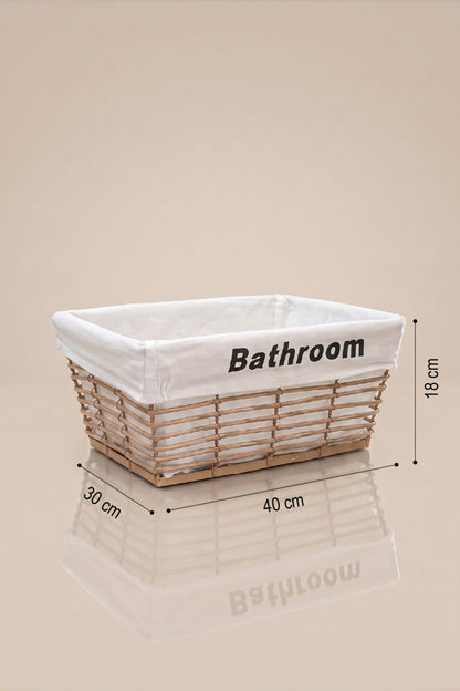 Bej büyük boy hasır sepet ölçüleri: 40 x 30 cm, 18 cm yükseklik