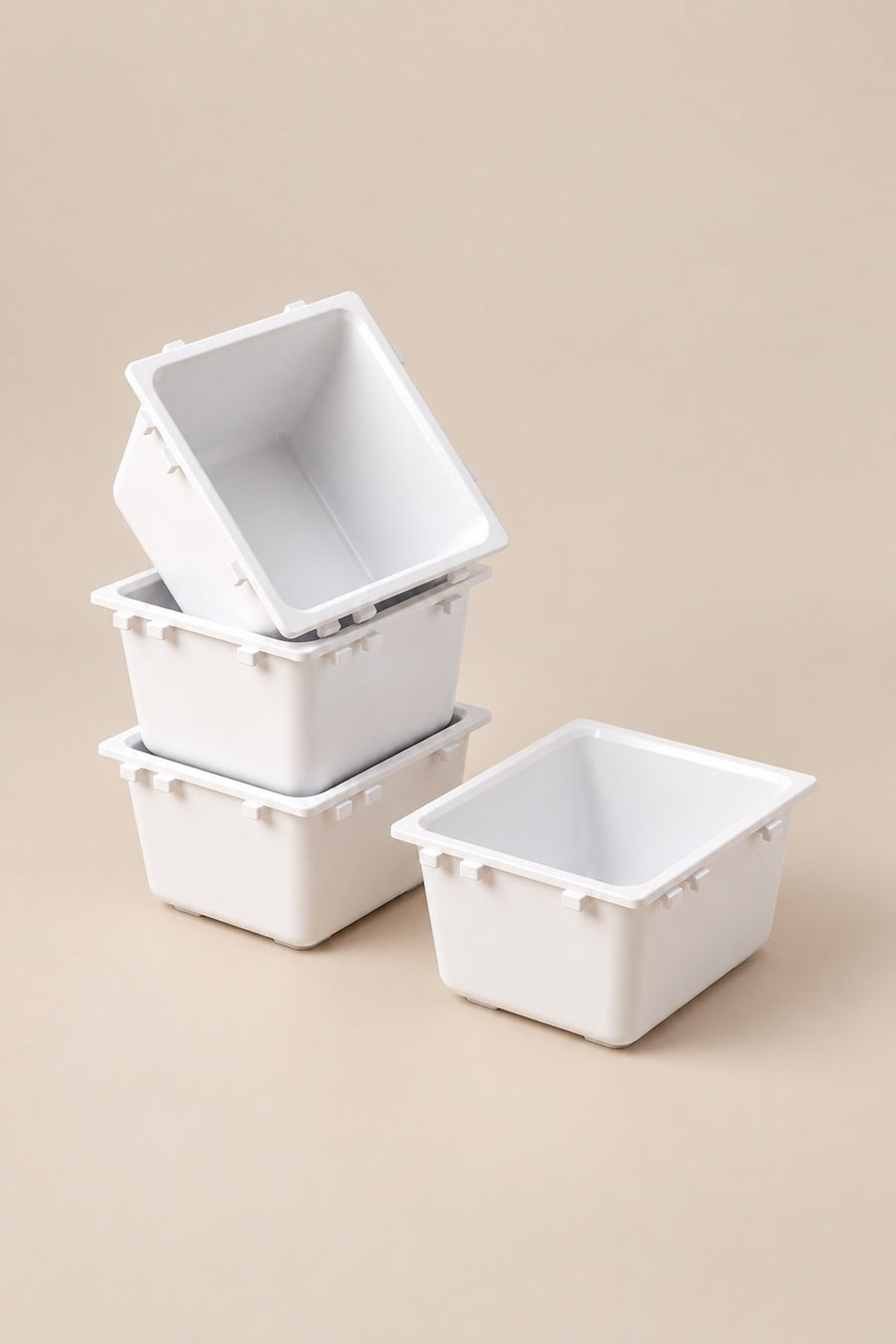 4'lü Modüler Çekmece Düzenleyici – 9,5 x 9,5 cm Beyaz Geçmeli Organizer