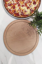 Load image into Gallery viewer, Ahşap Pizza Sunum Tahtası Pizza Altlığı 32 Cm
