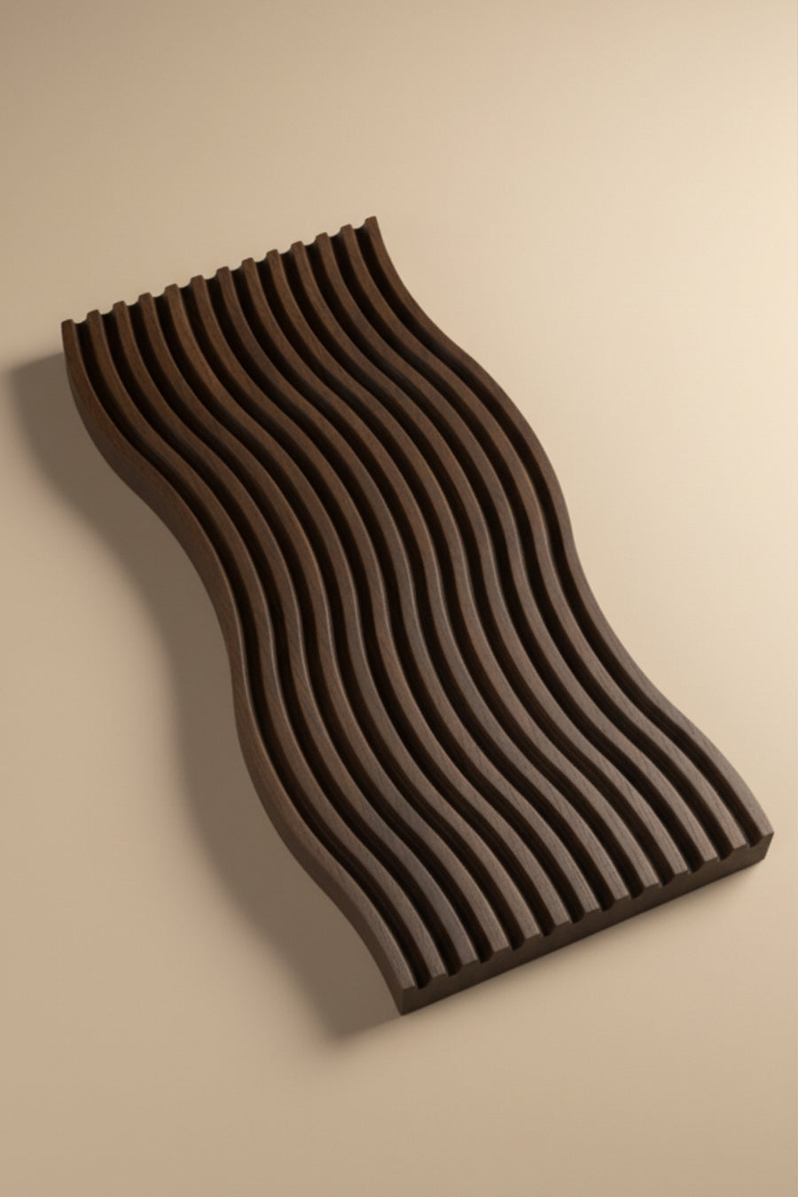 Dalgalı Doğal Ahşap Sunum ve Servis Tahtası – Koyu Renk, 38 x 16,5 cm