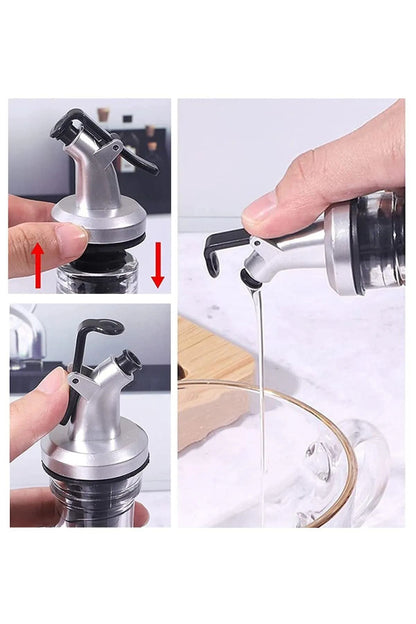 Yağdanlık başlığının şişeye takılması ve kapak kolunun kullanımı adım adım