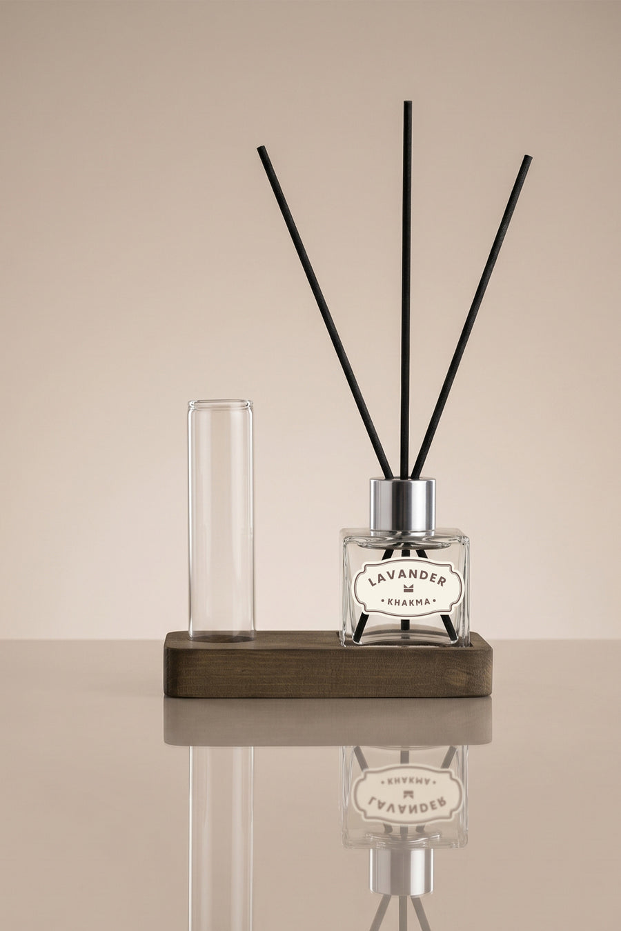 Lavanta Kokulu Mini Oda Kokusu Seti 50 ml – Ahşap Standlı, Cam Tüp Vazolu